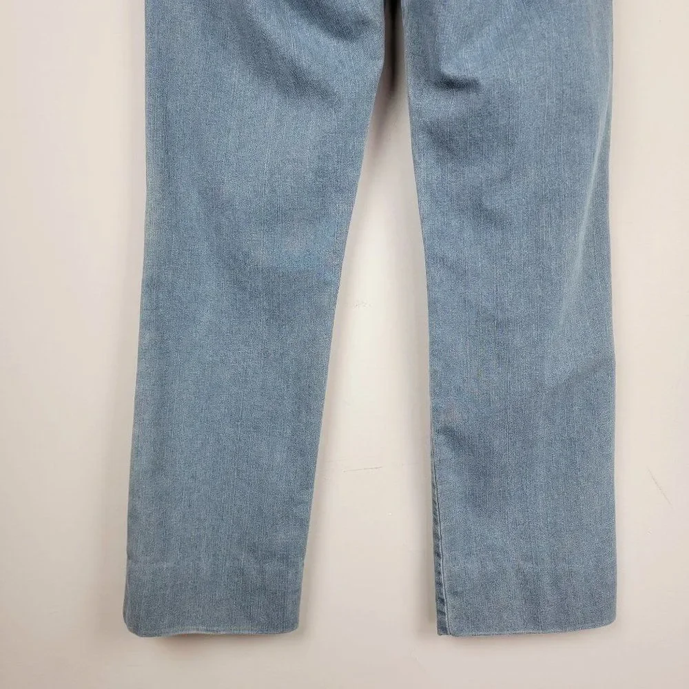 Vintage Women's Falx Light Wash Blue Buttons High Rise Straight Leg Jeans 29x28